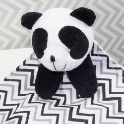 Naninha para Bebê Urso Panda Chevron Preto Naninha para Bebê Urso Panda Chevron Preto