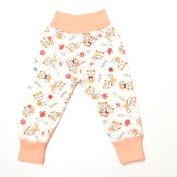 Mijão de Bebê Raposinha Salmão Malha Cós Alto Mijão de Bebê Raposinha Salmão Malha Cós Alto