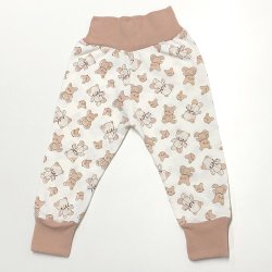 Mijão de Bebê Ursinho Bege Malha Cós Alto Mijão de Bebê Ursinho Bege Malha Cós Alto