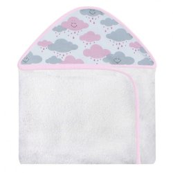 Toalha de Banho Nuvem Rosa com Capuz Toalha de Banho Nuvem Rosa com Capuz