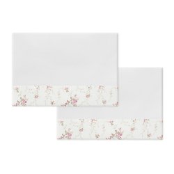Jogo de Fronha de Berço Floral Rosa com Branco 2 Peças Jogo de Fronha de Berço Floral Rosa com Branco 2 Peças