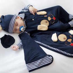 Saída de Maternidade Cachorrinho Azul Marinho 5 Peças Saída de Maternidade Cachorrinho Azul Marinho 5 Peças