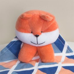 Naninha para Bebê Raposinha Losango Azul Naninha para Bebê Raposinha Losango Azul
