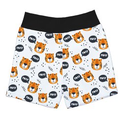 Short de Bebê Tigre Preto Malha Short de Bebê Tigre Preto Malha