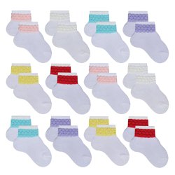 Kit de Meias para Bebê Menina Basic Colorida 12 Pares Kit de Meias para Bebê Menina Basic Colorida 12 Pares