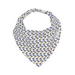 Babador Bandana Floral Amarelo com Marinho Babador Bandana Floral Amarelo com Marinho