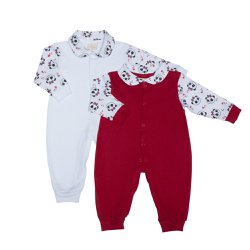 Macacão de Bebê Panda Malha Kit 2 peças Macacão de Bebê Panda Malha Kit 2 peças