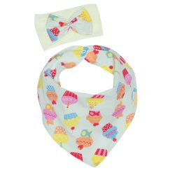Babador Bandana Cupcake Colorido 2 Peças Babador Bandana Cupcake Colorido 2 Peças
