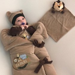 Saída de Maternidade Safari Bege 4 Peças Saída de Maternidade Safari Bege 4 Peças