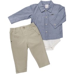 Conjunto de Bebê Body Longo e Calça Sarja Chic Conjunto de Bebê Body Longo e Calça Sarja Chic