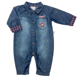 Macacão Longo de Bebê Jeans Xerife Macacão Longo de Bebê Jeans Xerife