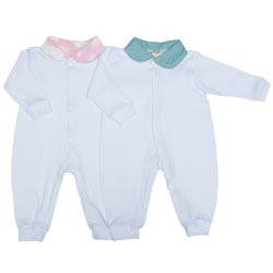 Macacão de Bebê Ternura Branco Malha Kit 2 peças Macacão de Bebê Ternura Branco Malha Kit 2 peças