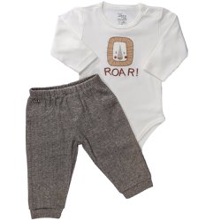 Conjunto de Bebê Body Longo e Calça Leão Conjunto de Bebê Body Longo e Calça Leão