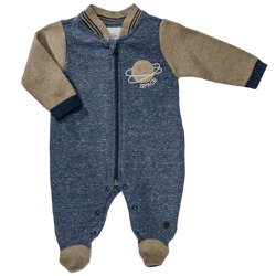 Macacão Longo para Bebê em Moletom Espacial Macacão Longo para Bebê em Moletom Espacial