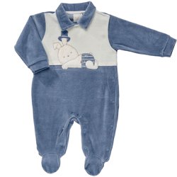 Macacão Longo para Bebê em Plush Coelhinho Macacão Longo para Bebê em Plush Coelhinho