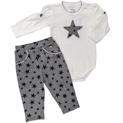 Conjunto de Bebê Body Longo e Calça Estrelas Conjunto de Bebê Body Longo e Calça Estrelas