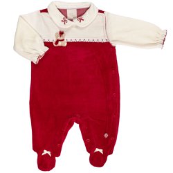 Macacão Longo para Bebê Vermelho Ursinha Macacão Longo para Bebê Vermelho Ursinha