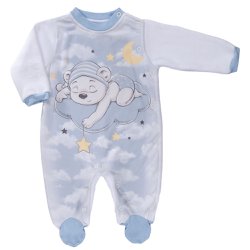 Macacão Longo para Bebê em Soft Ursinho Macacão Longo para Bebê em Soft Ursinho