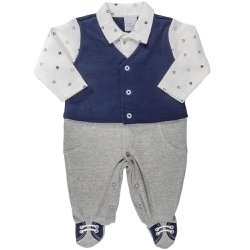 Macacão Longo para Bebê Suedine com Colete Macacão Longo para Bebê Suedine com Colete