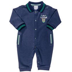 Macacão Longo para Bebê em Moletinho Brasão Macacão Longo para Bebê em Moletinho Brasão