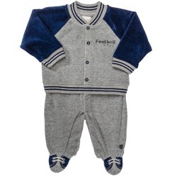 Macacão Longo para Bebê em Plush Futebol Macacão Longo para Bebê em Plush Futebol