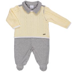 Macacão Longo para Bebê Tricot e Suedine Macacão Longo para Bebê Tricot e Suedine