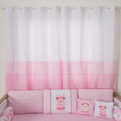 Cortina para Quarto de Bebê Lhama Rosa Cortina para Quarto de Bebê Lhama Rosa