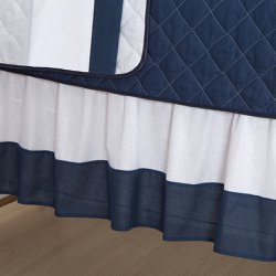 Saia de Berço Marinho com Branco Saia de Berço Marinho com Branco