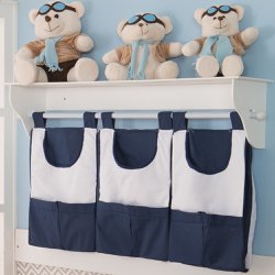 Porta Fraldas Marinho com Branco 3 Peças Porta Fraldas Marinho com Branco 3 Peças