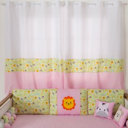 Cortina para Quarto de Bebê Savana Rosa Cortina para Quarto de Bebê Savana Rosa
