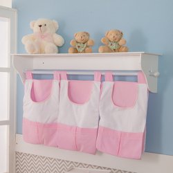 Porta Fraldas Rosa com Branco 3 Peças Porta Fraldas Rosa com Branco 3 Peças