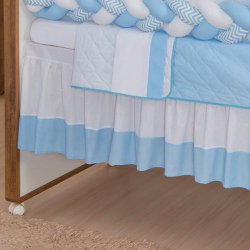 Saia de Berço Azul e Branco Saia de Berço Azul e Branco