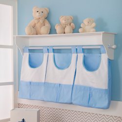Porta Fraldas Azul e Branco 3 Peças Porta Fraldas Azul e Branco 3 Peças