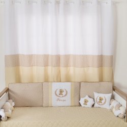 Cortina para Quarto de Bebê Príncipe Urso Cáqui Cortina para Quarto de Bebê Príncipe Urso Cáqui