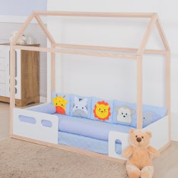 Kit Para Mini Cama Montessoriano Savana Azul 9 Peças Kit Para Mini Cama Montessoriano Savana Azul 9 Peças