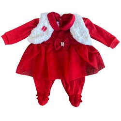 Macacão de Bebê Ayla com Bolero Vermelho Macacão de Bebê Ayla com Bolero Vermelho