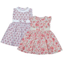 Kit Vestido de Bebê Floral Vinho e Salmão 2 Peças Kit Vestido de Bebê Floral Vinho e Salmão 2 Peças