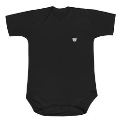 Body de Bebê Manga Curta Basic Preto Body de Bebê Manga Curta Basic Preto