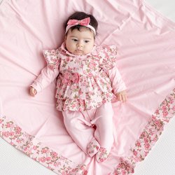 Saída de Maternidade Menina Carmela Rosa 4 Peças Saída de Maternidade Menina Carmela Rosa 4 Peças