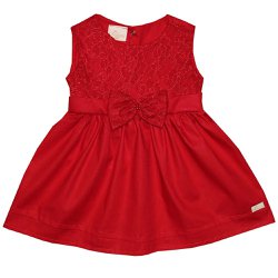 Vestido Infantil Belle Renda Vermelho Vestido Infantil Belle Renda Vermelho