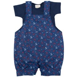 Jardineira de Bebê Âncora Basic Marinho 2 peças Jardineira de Bebê Âncora Basic Marinho 2 peças
