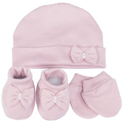 Kit Luvinhas Pantufas e Touca Essencial Rosê Malha Kit Luvinhas Pantufas e Touca Essencial Rosê Malha