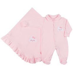 Saída de Maternidade Nuvem Rosa Essencial Malha Saída de Maternidade Nuvem Rosa Essencial Malha