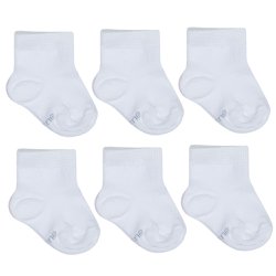 Kit de Meias para Bebê Branca 6 Pares Kit de Meias para Bebê Branca 6 Pares