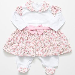 Macacão Longo de Bebê Floral Rosa Macacão Longo de Bebê Floral Rosa