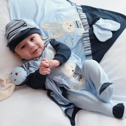 Saída de Maternidade Coelhinho Azul 5 Peças Saída de Maternidade Coelhinho Azul 5 Peças