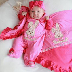 Saída de Maternidade Coelhinha Pink 4 Peças Saída de Maternidade Coelhinha Pink 4 Peças