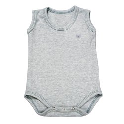 Body de Bebê Basic Regata Cinza Body de Bebê Basic Regata Cinza