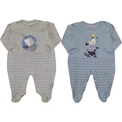 Macacão Longo de Bebê Menino Estampado Tamanho P Macacão Longo de Bebê Menino Estampado Tamanho P