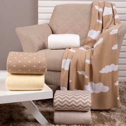 Cobre Leito para Berço Tricot Estampado Bege Cobre Leito para Berço Tricot Estampado Bege